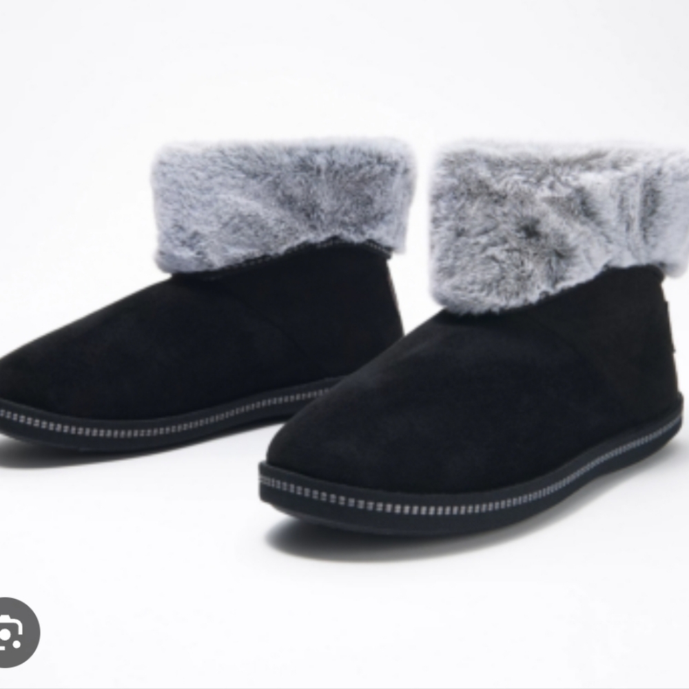 Skechers Cozy Campfire Meant To Be Slippers Boots Women's Black Size 7.5